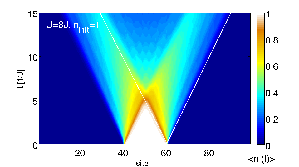 Sudden expansion of intercating fermions: Expansion velocity 
